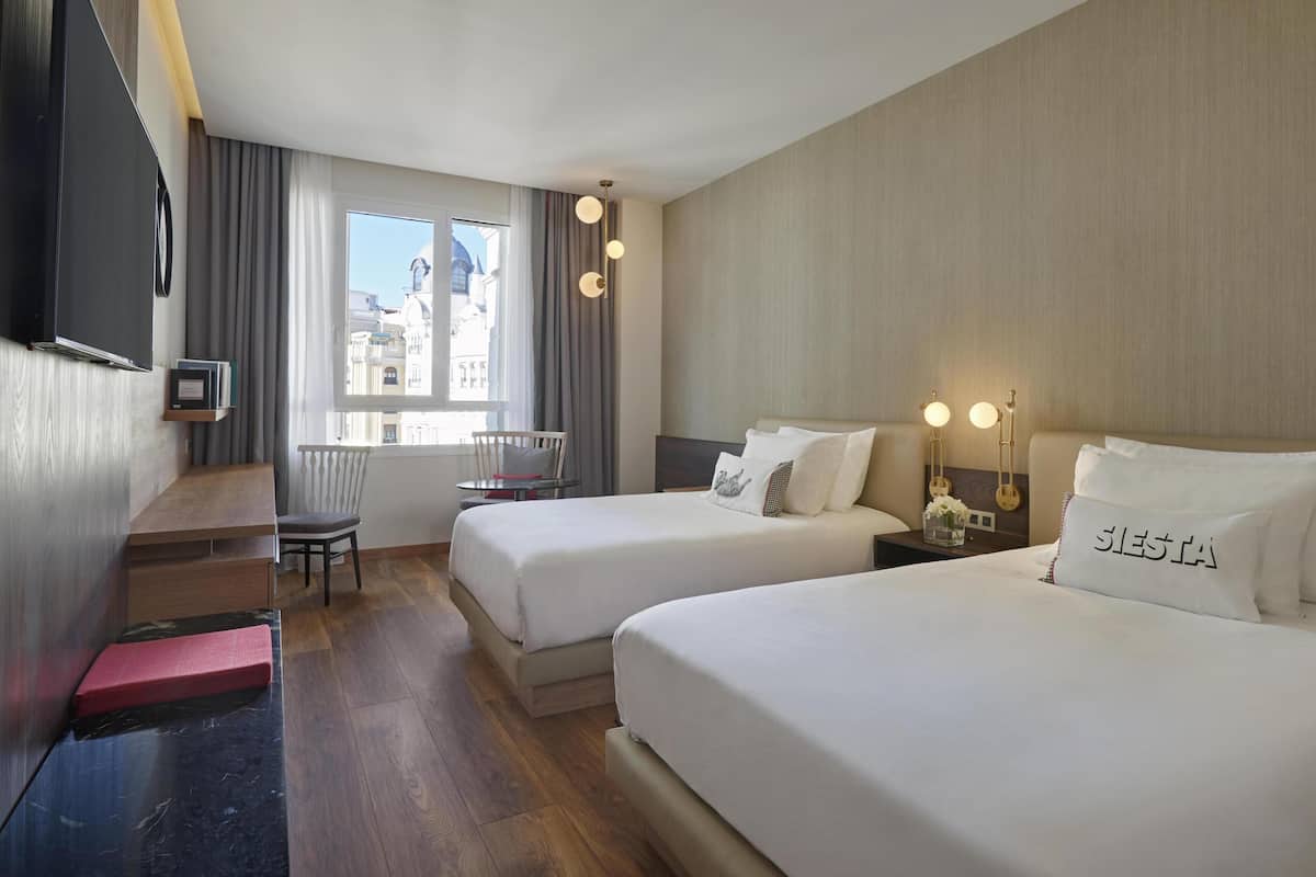 Room, 2 Double Beds | Premium bedding, minibar, in-room safe, desk