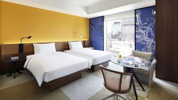Kamar, 2 Tempat Tidur Twin | Seprai premium, brankas, dan setrika/meja setrika