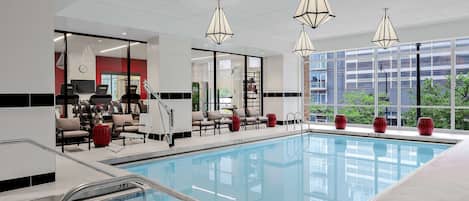 Indoor pool, pool loungers