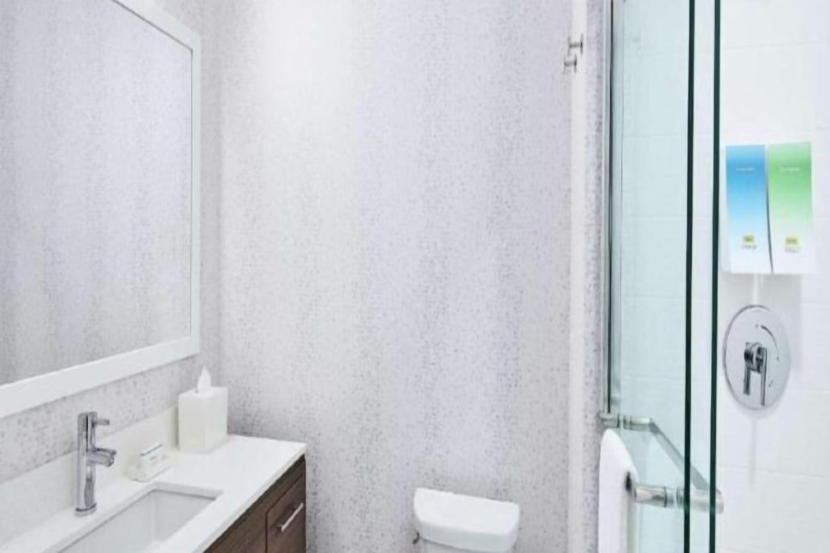Bathroom | Combined shower/tub, free toiletries, hair dryer, towels