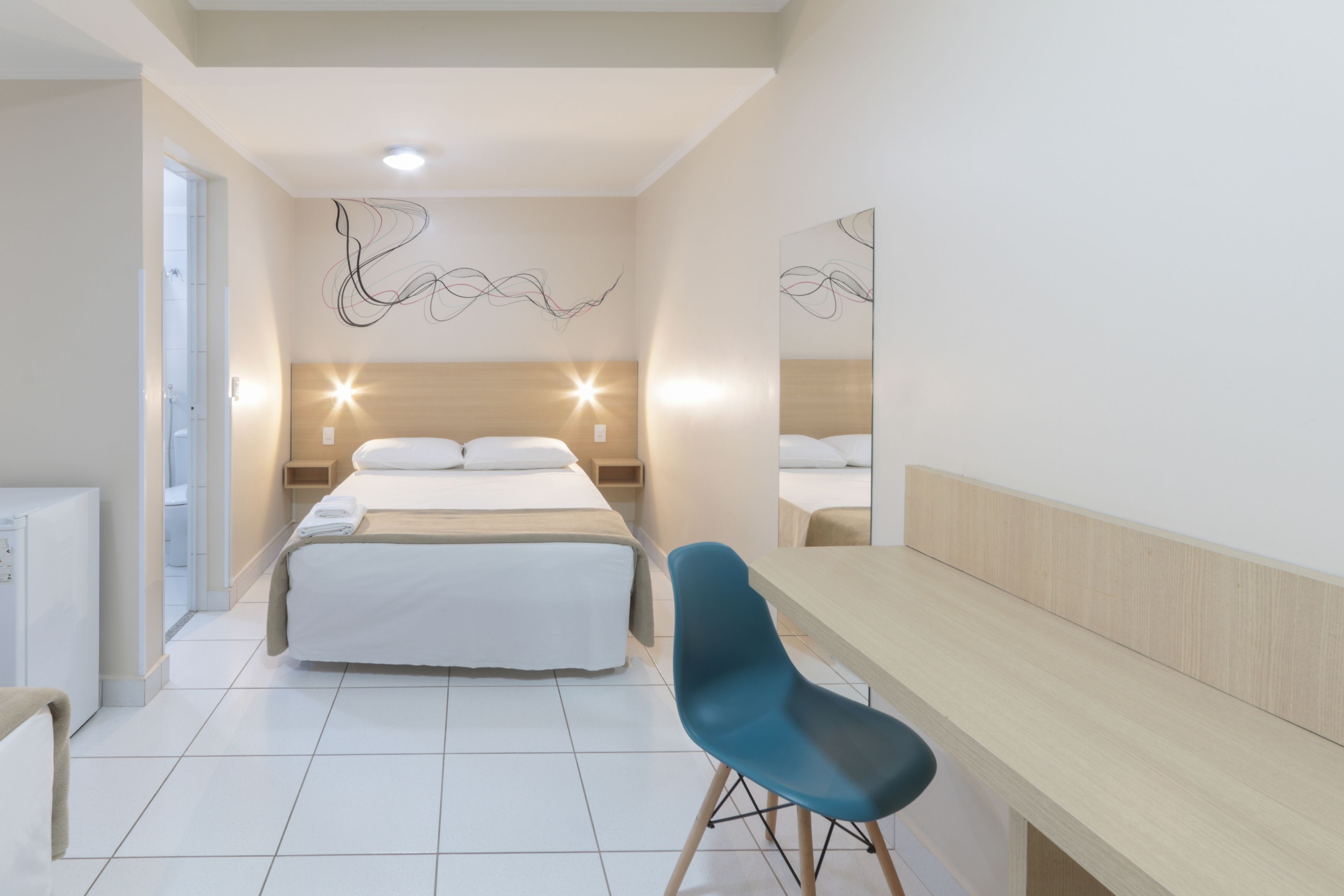 desk, laptop workspace, blackout curtains, free wifi