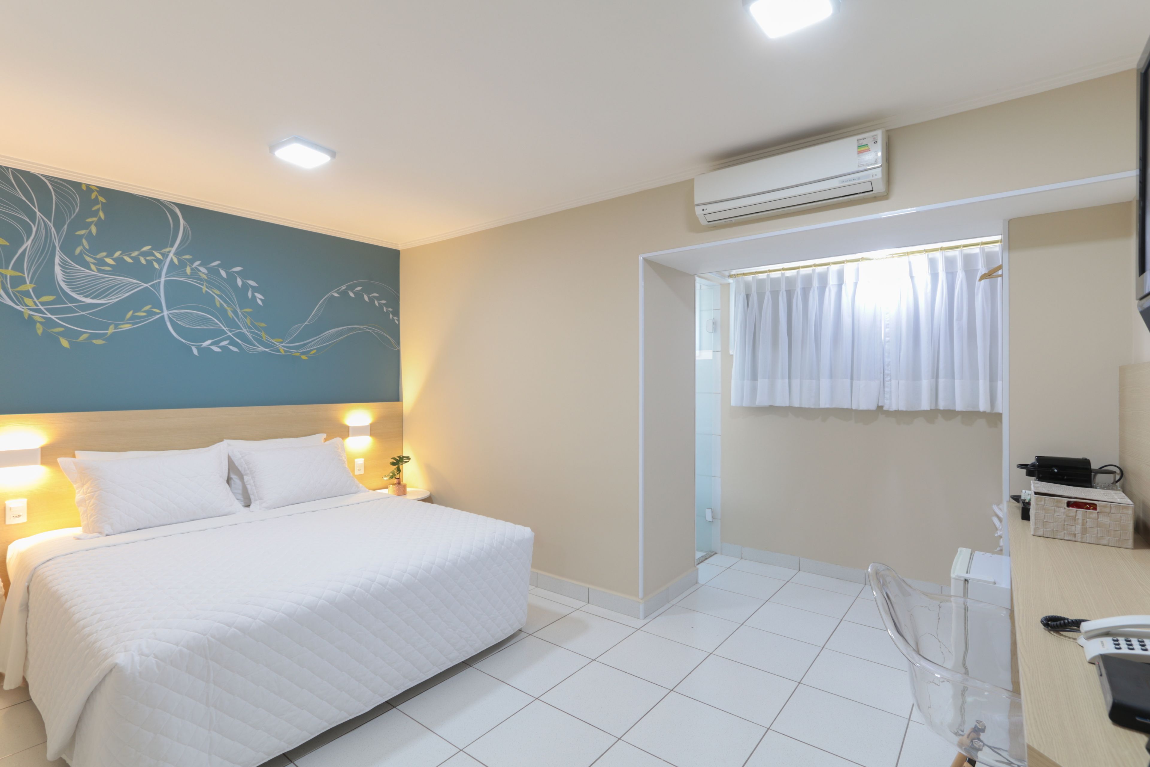 premium double room, 1 queen bed | desk, laptop workspace, blackout curtains, free wifi