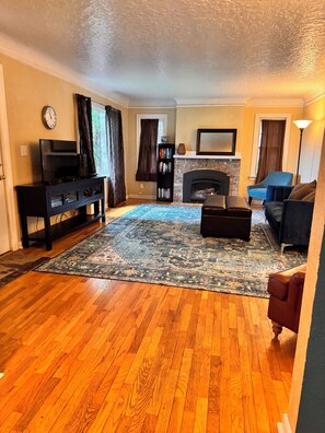 TV, DVD player, toys, books