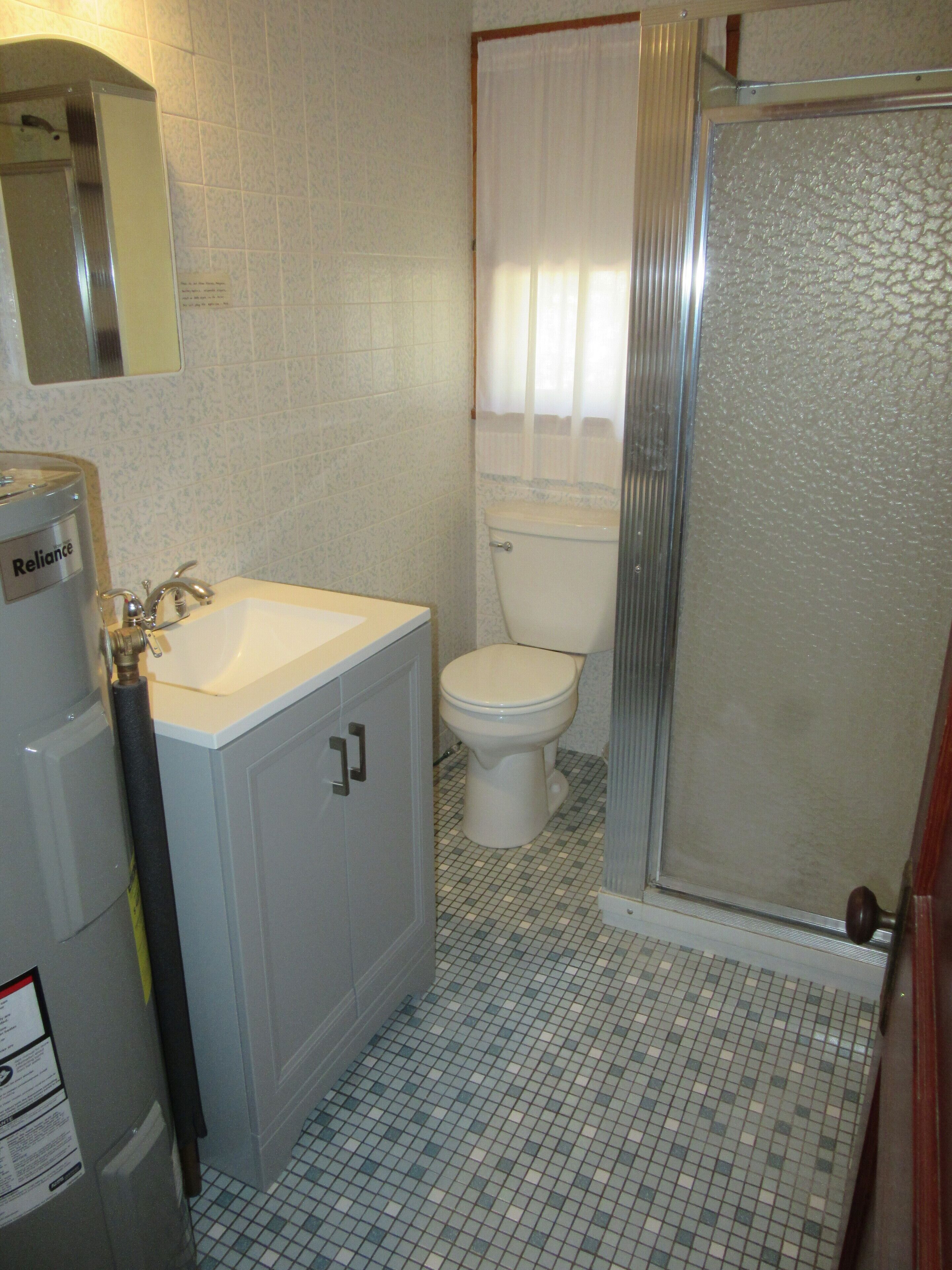Shower, towels, toilet paper