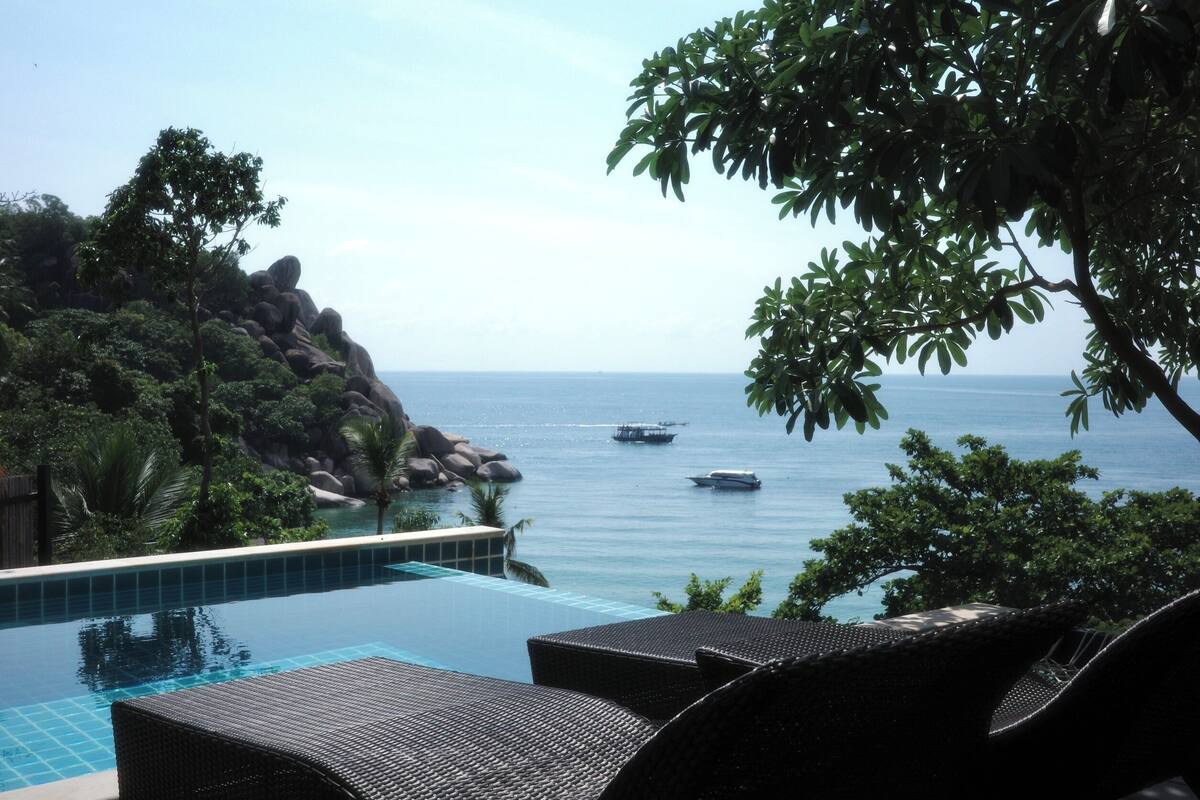 Villa with Private Pool (Free pick up and dop off at Mae Haad Pier) | WiFi (無料)、ベッドシーツ