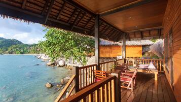 Family Room, Beachfront, 2 bedrooms (Free pick up and dop off at Mae Haad Pier) | Terrace/patio