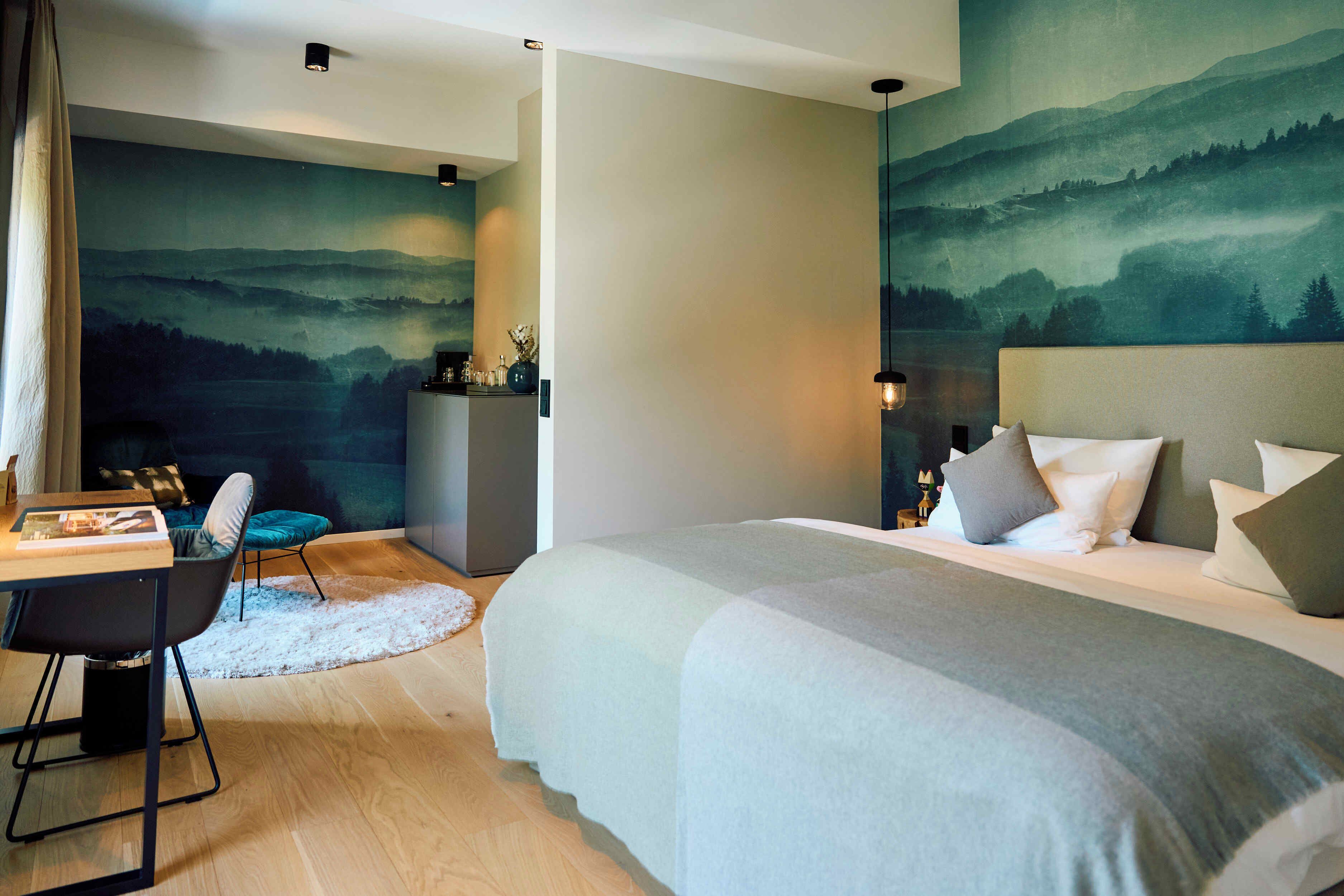Premium bedding, minibar, desk, laptop workspace
