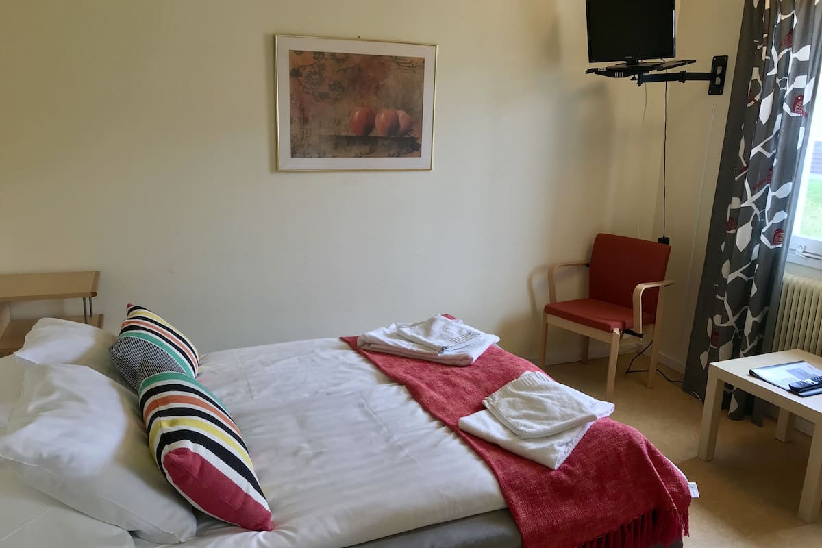Standaard driepersoonskamer, privébadkamer (Hotellbyggnad) | Een bureau, een laptopwerkplek, een strijkplank/strijkijzer, gratis wifi