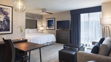 Deluxe Studio, 1 King Bed, Accessible | Living area | 42-inch flat-screen TV with cable channels, TV