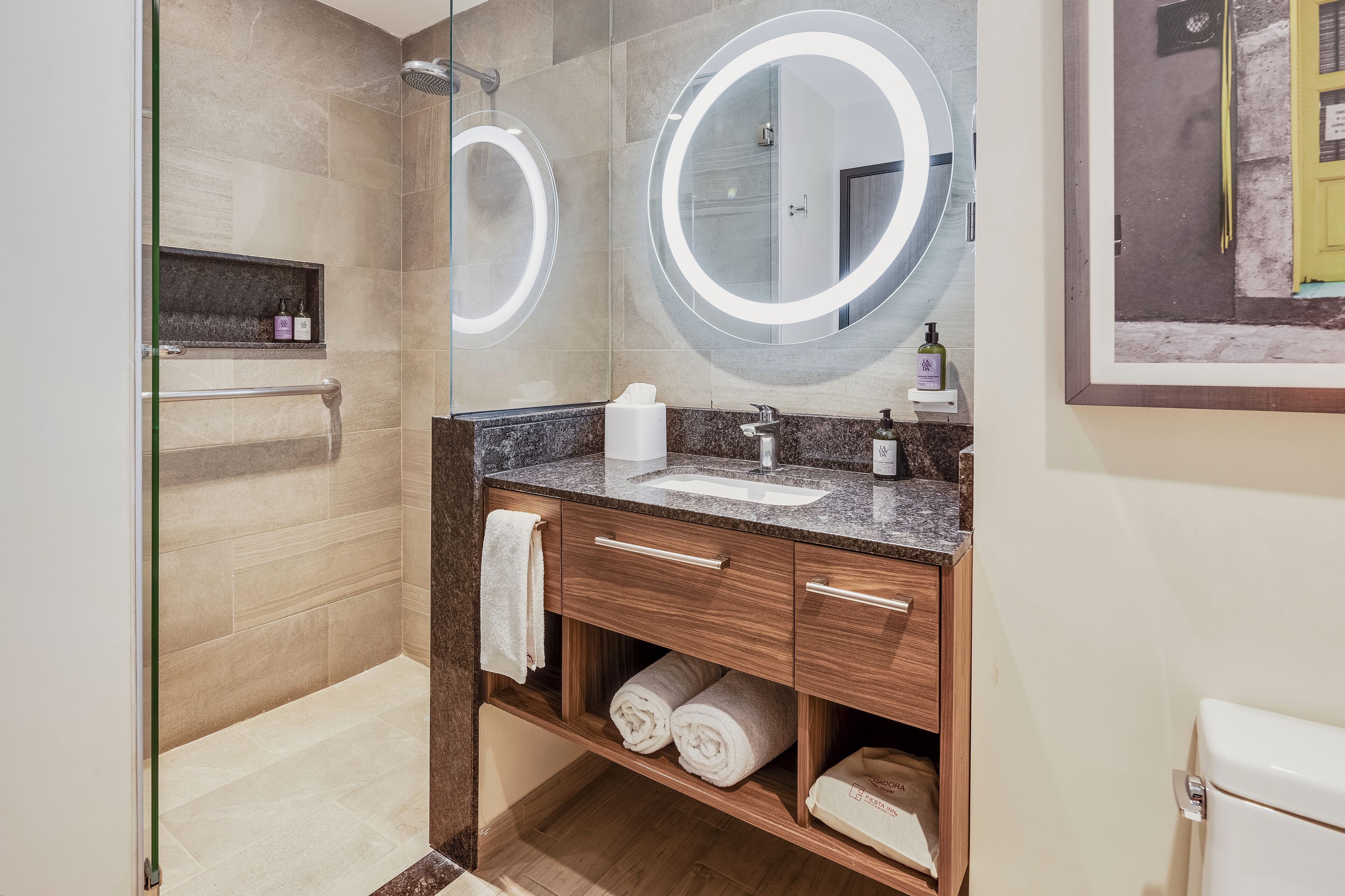 suite, 1 queen bed | bathroom | shower, rainfall showerhead, free toiletries, hair dryer