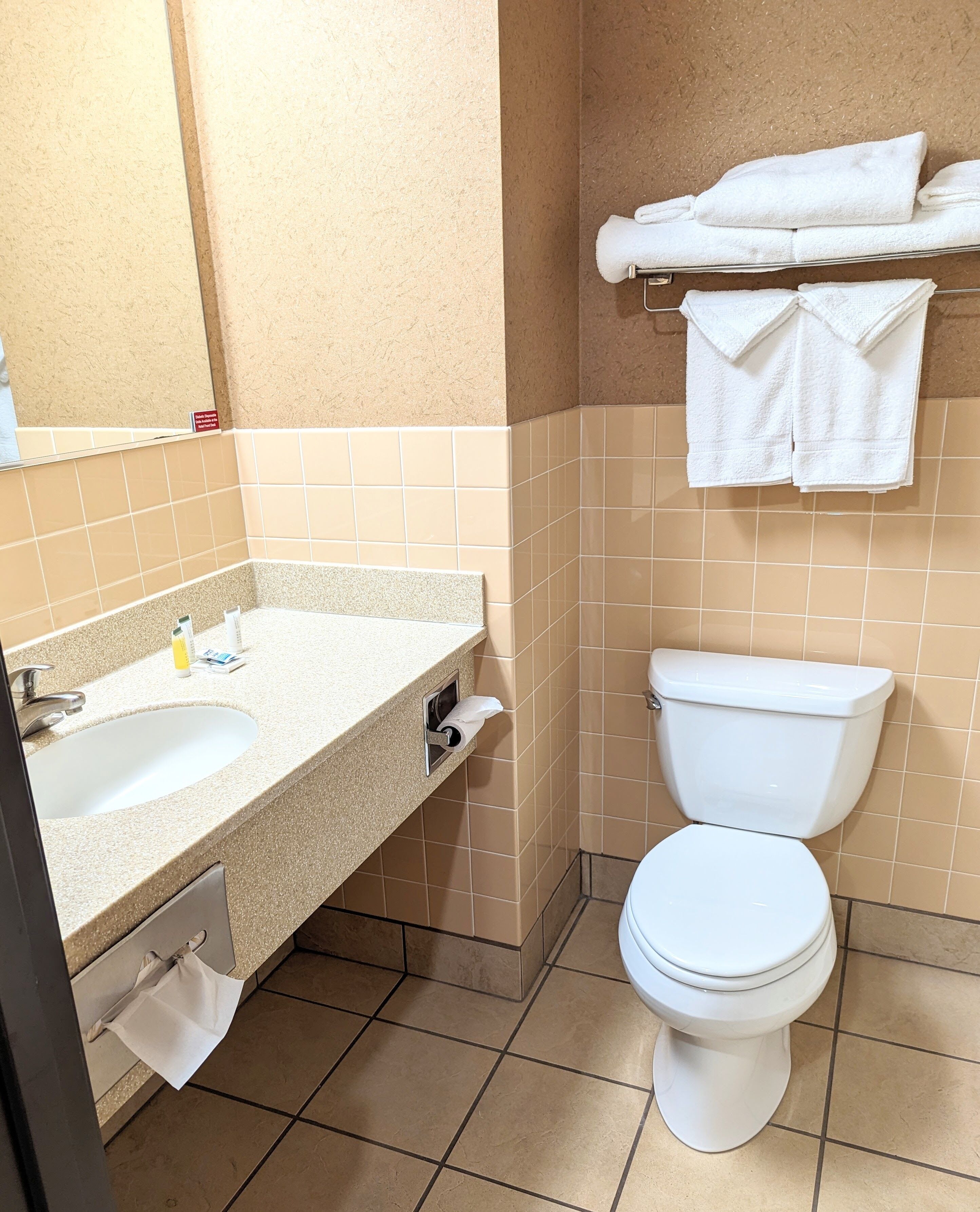 free toiletries, hair dryer, towels, soap