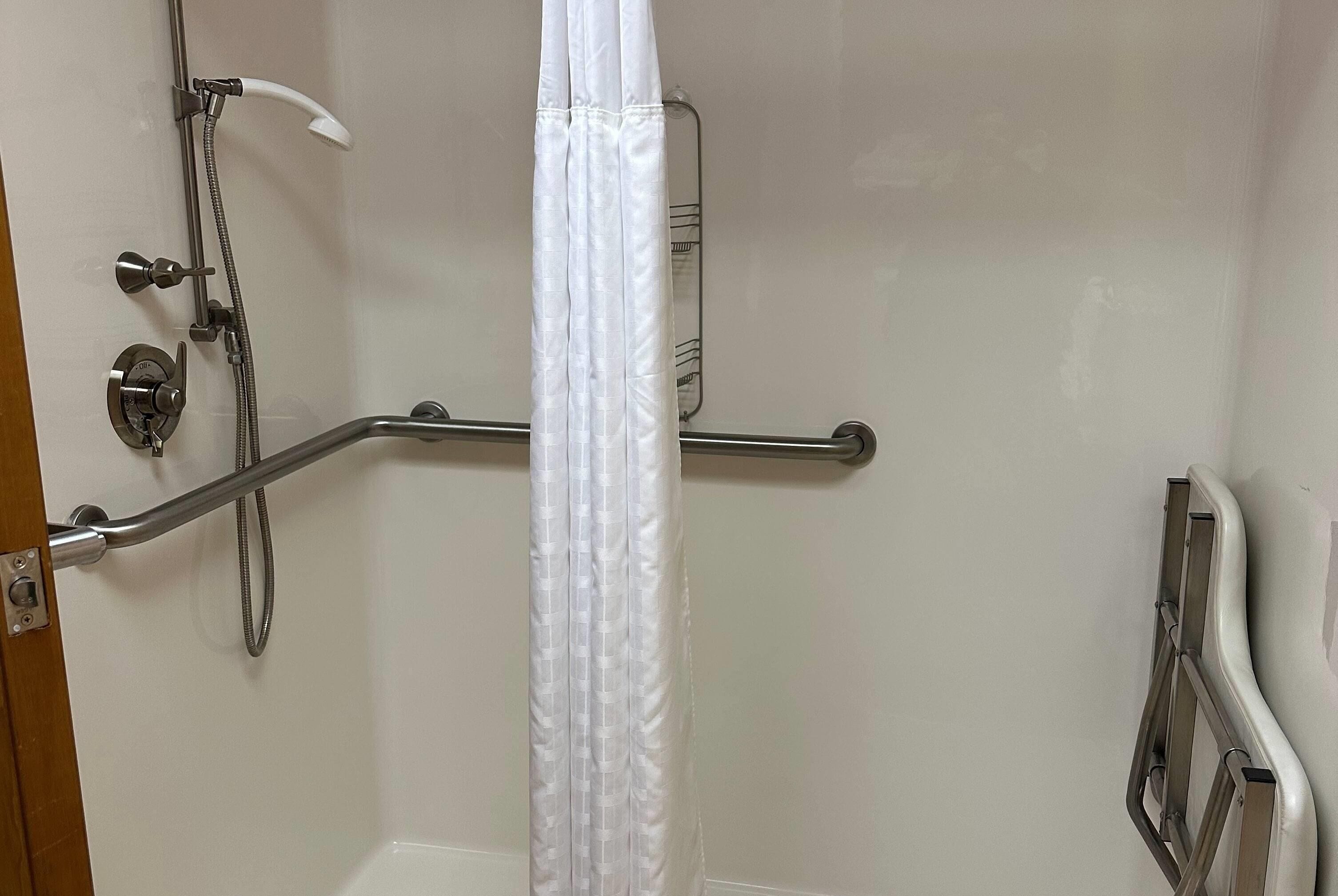 Room, 2 Queen Beds, Mobility Accessible, Non Smoking (Bathtub w/Grab Bars) | Desk, blackout drapes, iron/ironing board, free cribs/infant beds