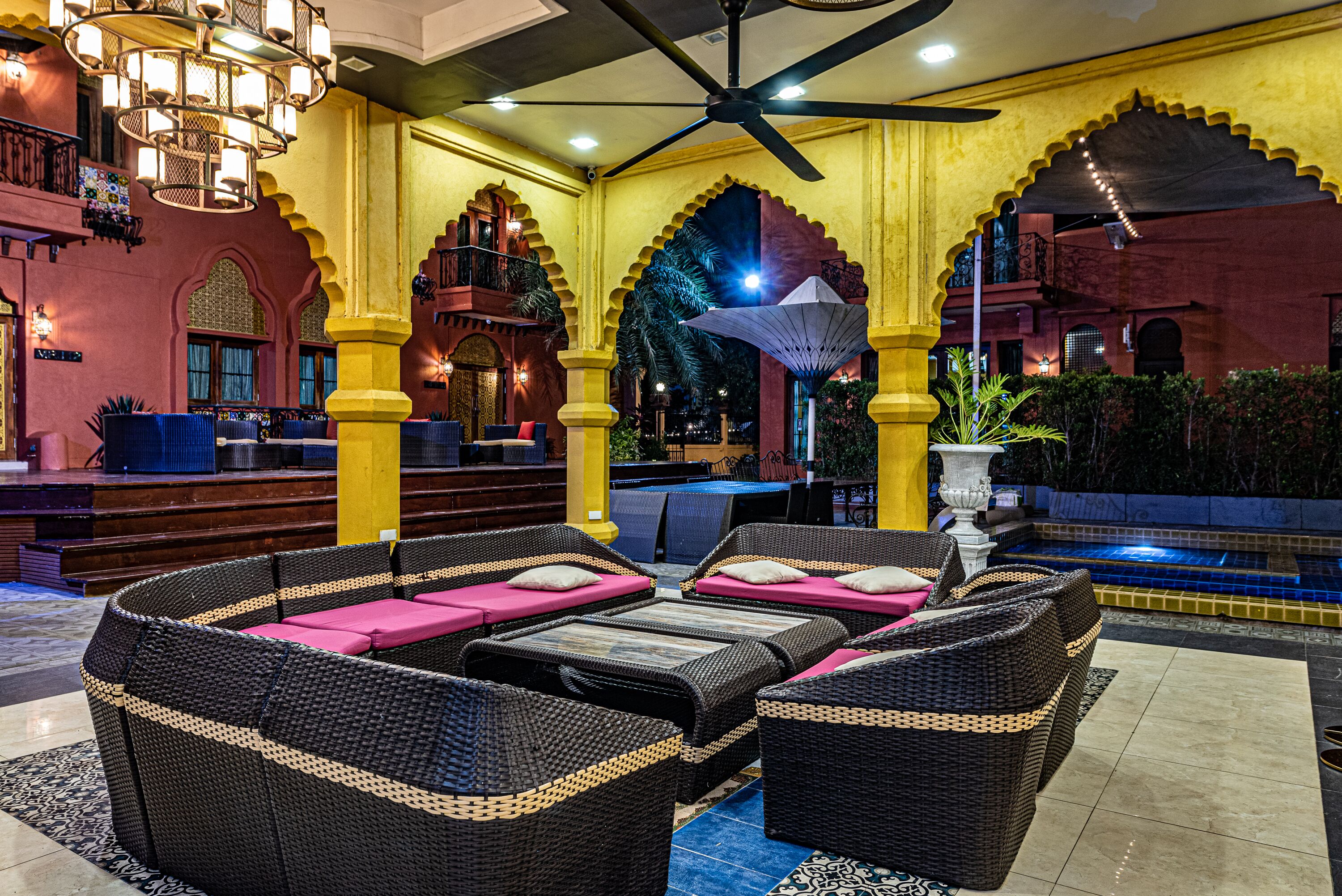 Morocco 2 Pool Villa (4 Bedroom, 8 Kingbed) | Living area | Flat-screen TV
