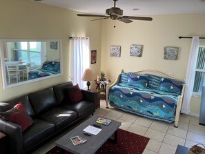 TV, DVD player, video library - Ocean View Unit steps from Beach and close to the center of town (Flagler Beach)