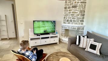 Smart-TV, Kamin, Videospiele, DVD-Player