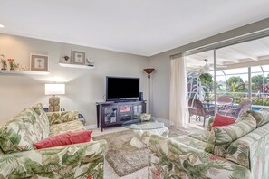 Smart TV, books, stereo, printers