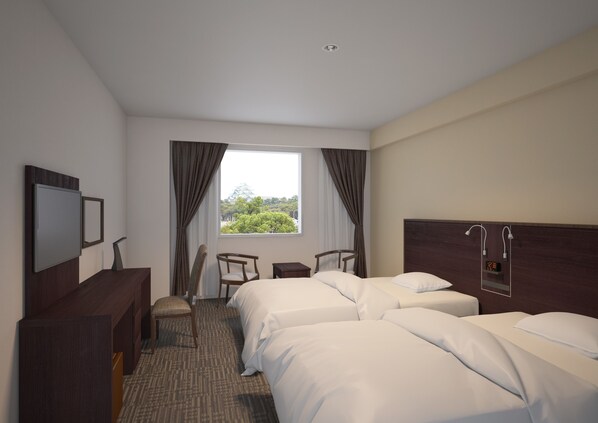 Standard Twin Room | Desk, laptop workspace, blackout drapes, soundproofing - KKR Hotel Nagoya (Nagoya)