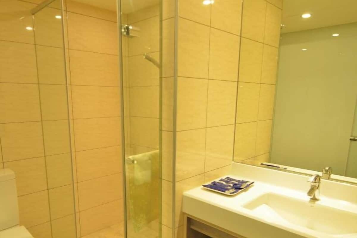 shower, free toiletries, hair dryer, slippers