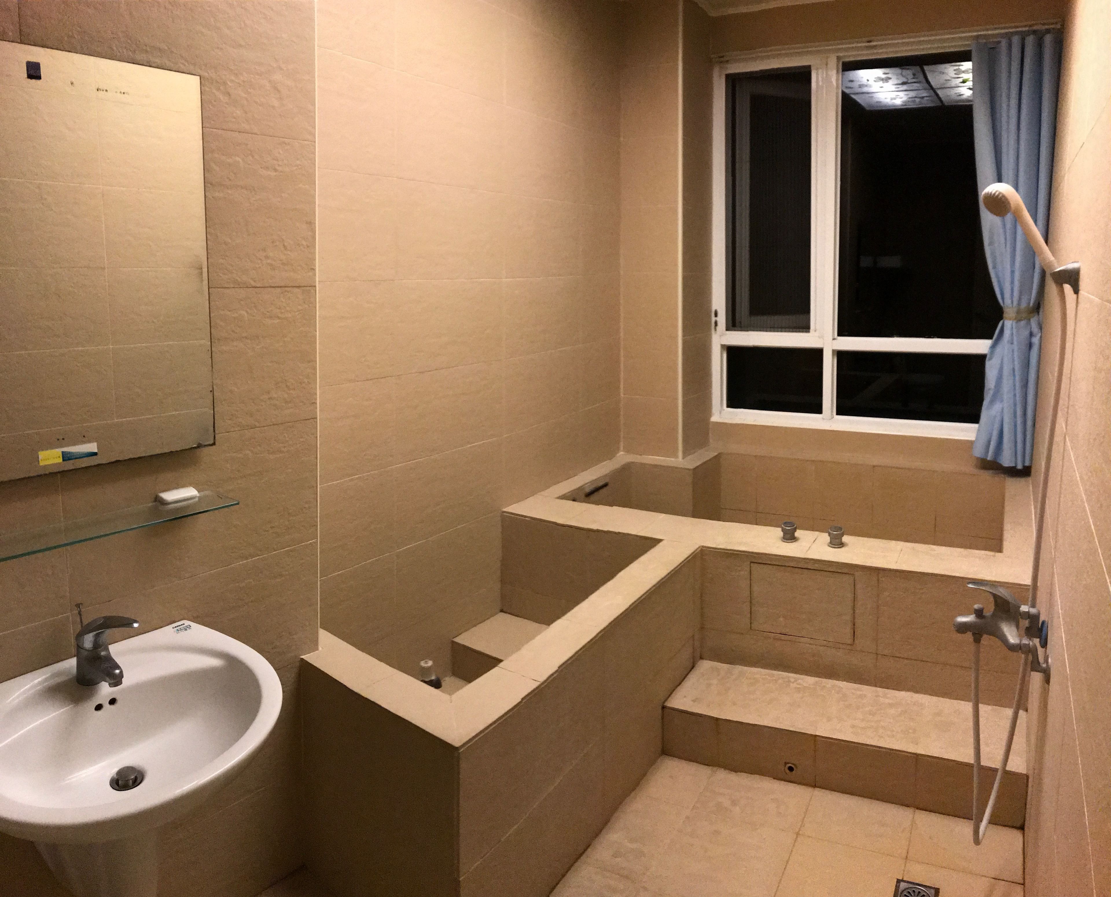 basic quadruple room | bathroom | separate bathtub and shower, spring water bathtub, free toiletries