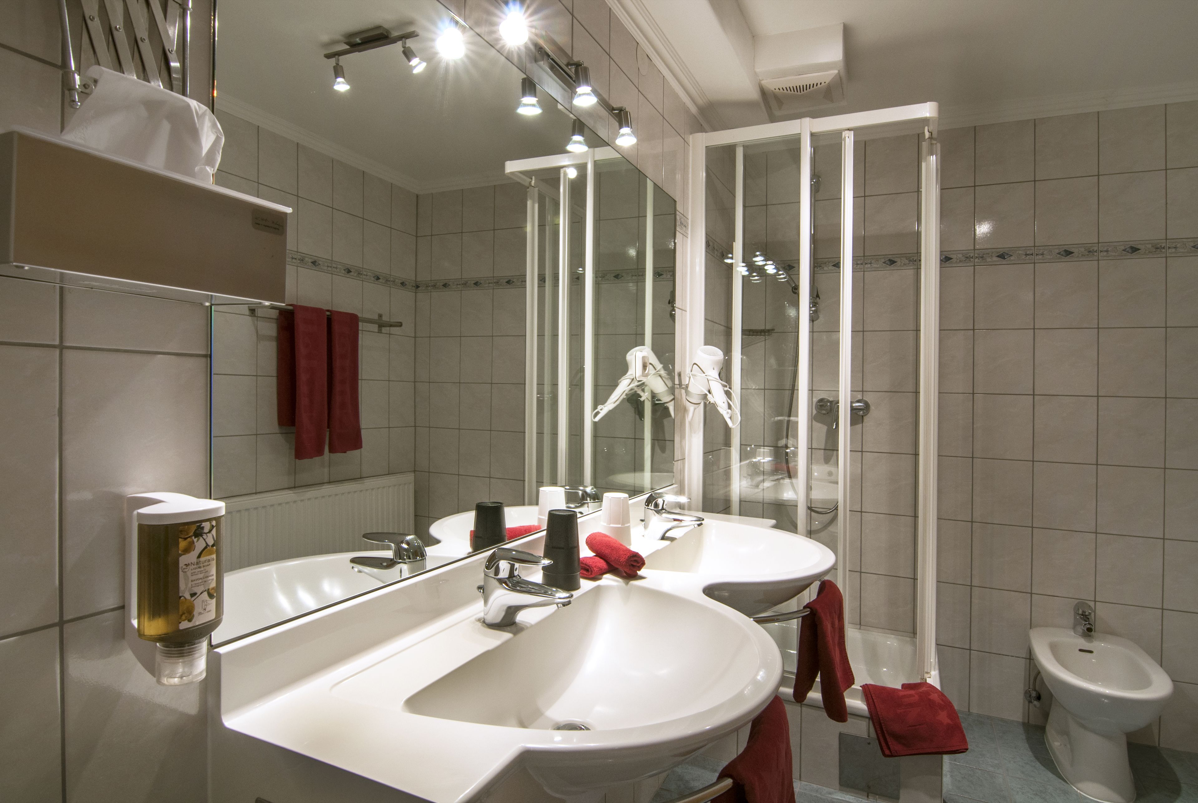 deluxe studio | bathroom | free toiletries, hair dryer, towels