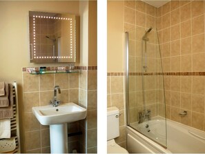 Camera con letto matrimoniale o 2 letti singoli, bagno in camera, vista giardino | Bagno
