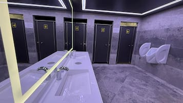 Shower, slippers, towels