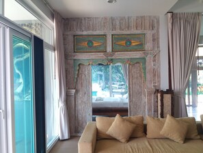 3 Bedrooms Pool Villa  | Living area | Flat-screen TV, DVD player - Mountain View Pool Villa Nakhonnayok (Ban Na)