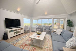 TV - You may overlook the ocean at Ocean Perch, but don’t overlook the decor! (Wrightsville Beach)