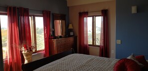 1 bedroom, desk, iron/ironing board, travel cot