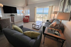 TV - Oceanfront escape! Spectacular ocean views, 2 pools, tennis & elevator! (Wrightsville Beach)