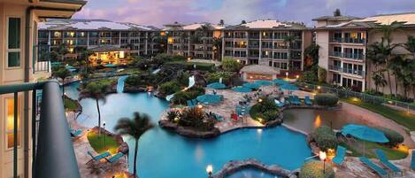 Outdoor pool, a heated pool