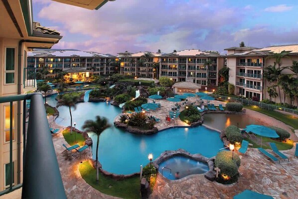 Outdoor pool, a heated pool