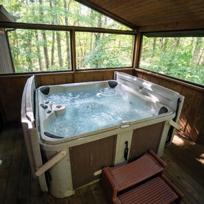 Outdoor spa tub - Couples Paradise II - Hosted by The Chalets (Logan)