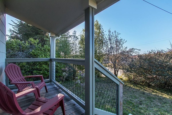 Watch the sunset from the covered porch on the back deck.