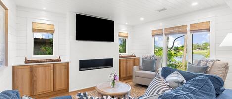 TV, fireplace, DVD player