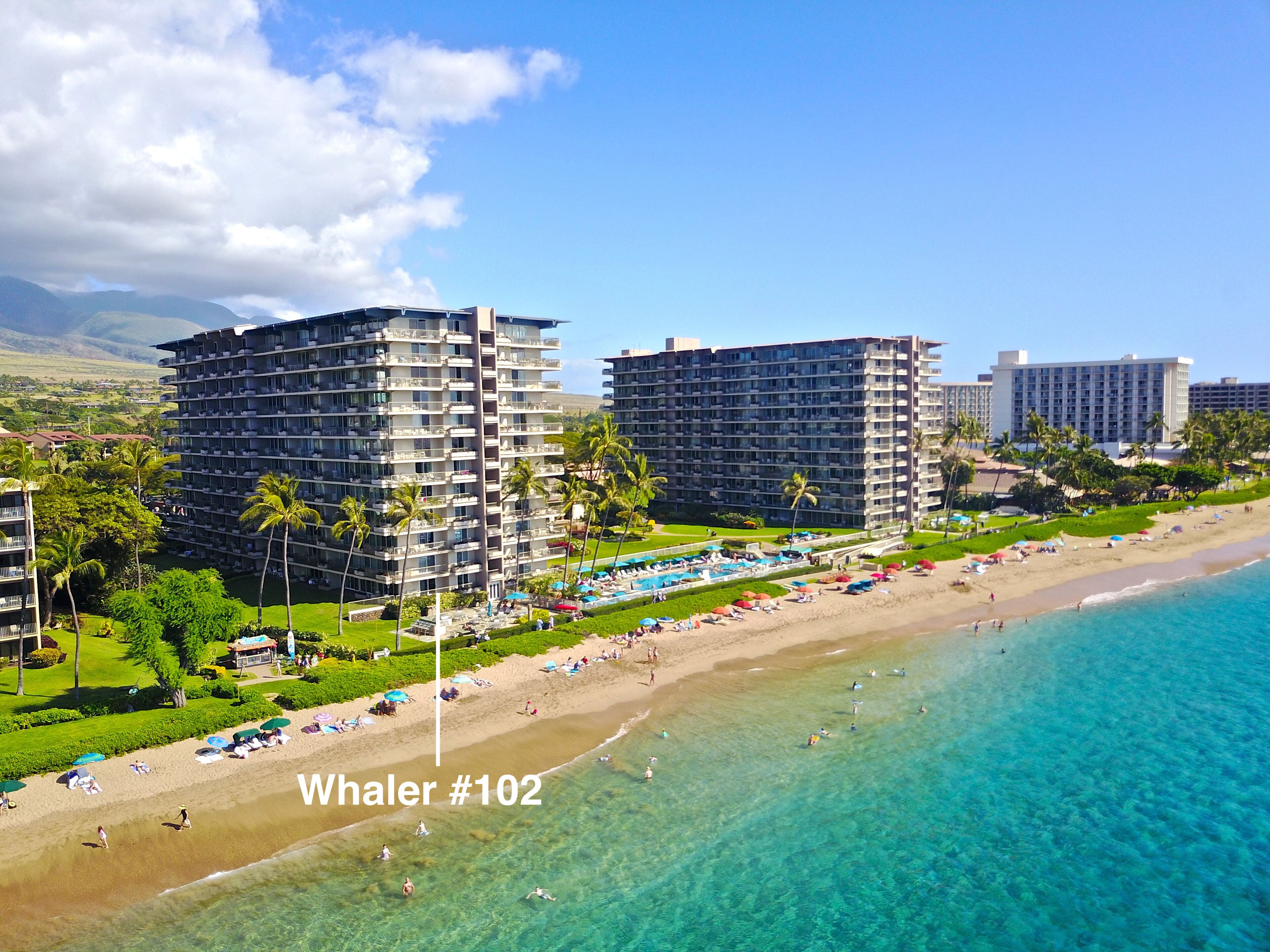 On the beach, beach towels