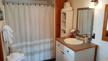 Hair dryer, towels