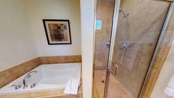 Ensemble baignoire-douche, séchoir à cheveux, serviettes fournies, savon