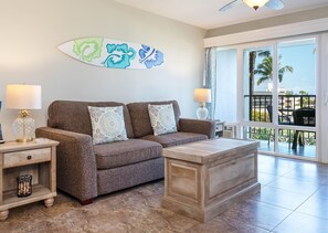 Flat-screen TV, DVD player