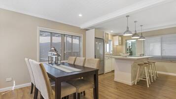 Waterfront Hamptons Style Holiday Home | In-room dining