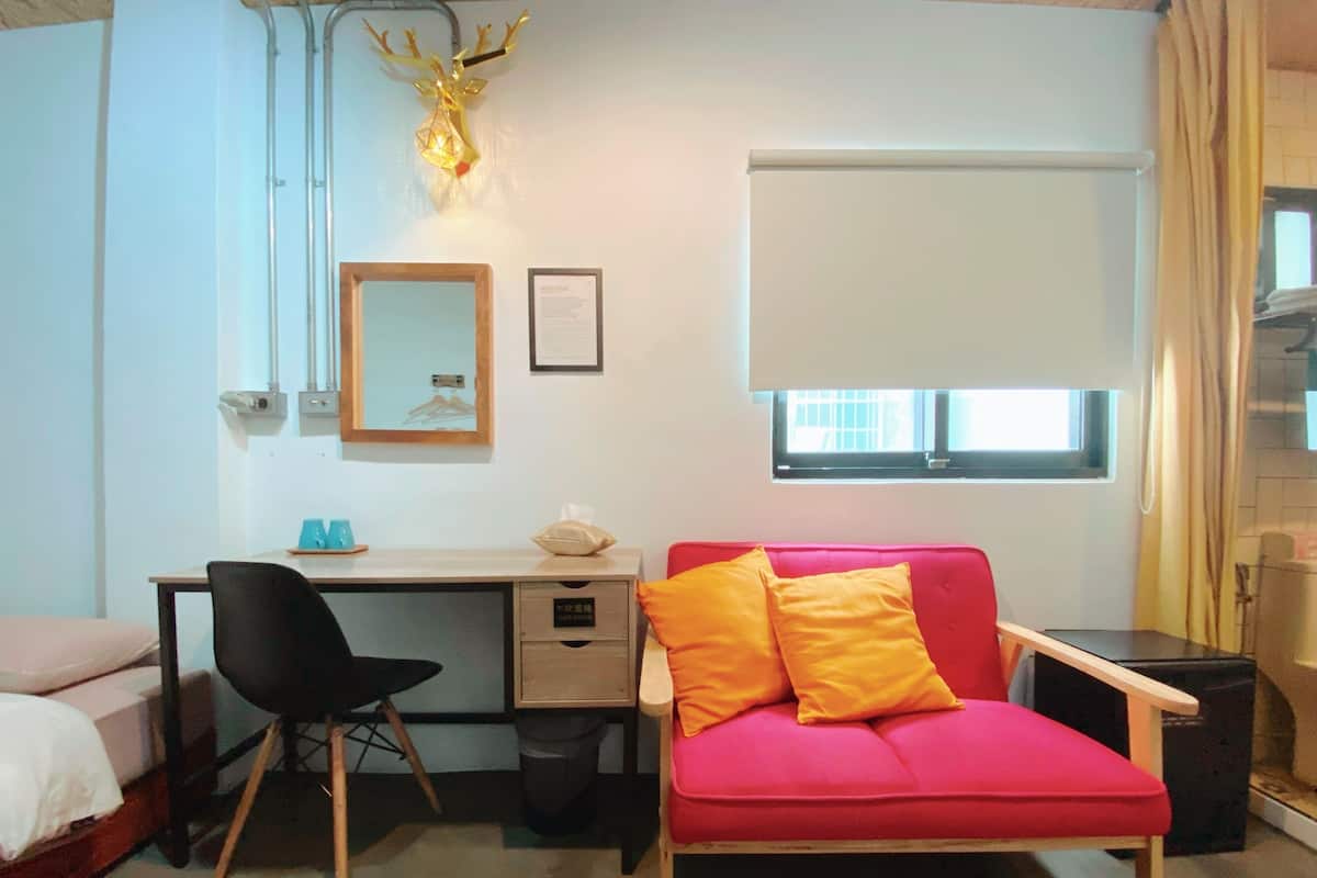 Desk, blackout drapes, WiFi (free), bed sheets