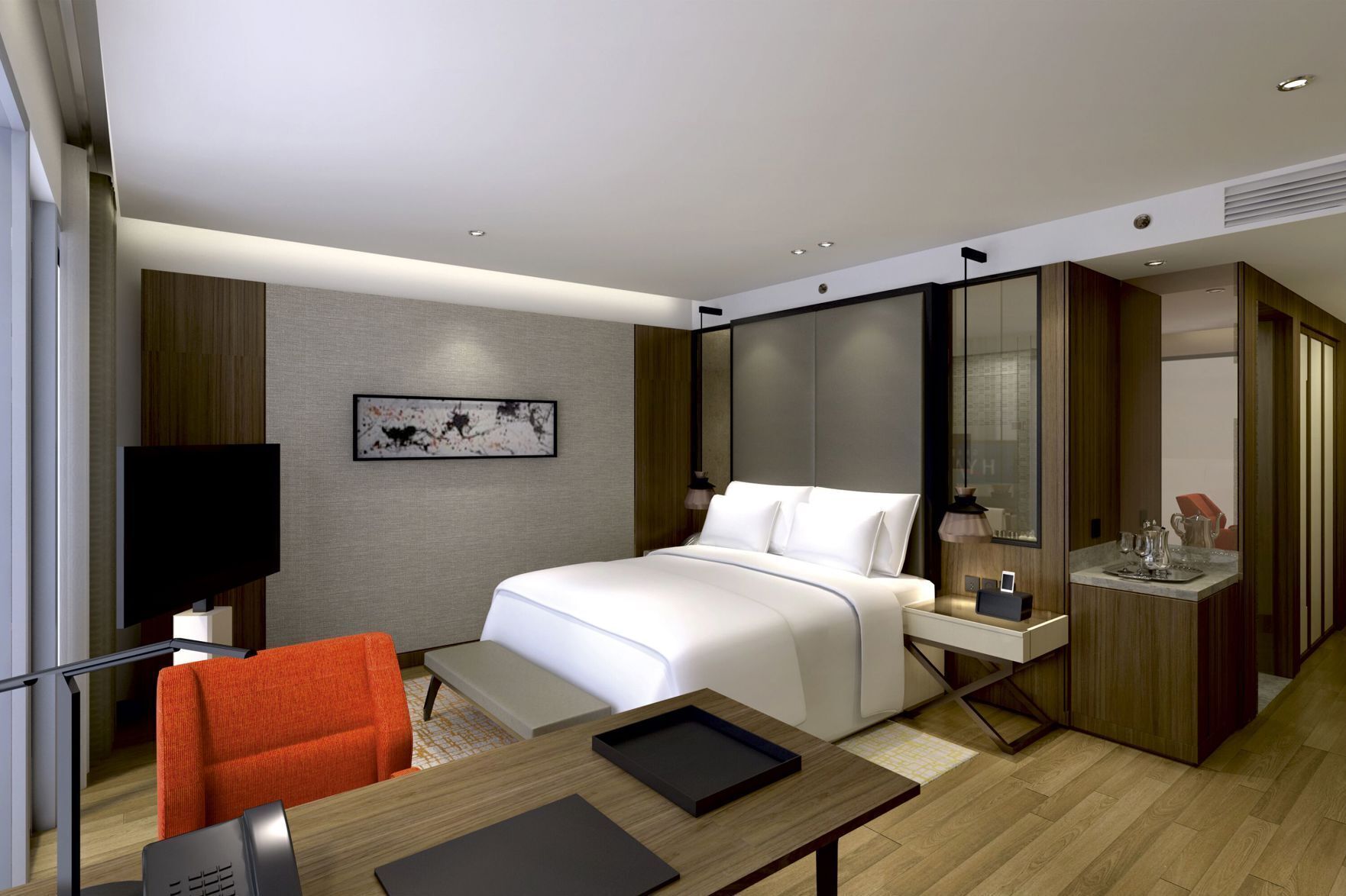 Ropa de cama de alta calidad, minibar, caja fuerte y escritorio