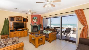 TV, fireplace, DVD player, stereo