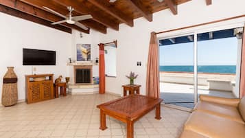 TV, DVD player, stereo