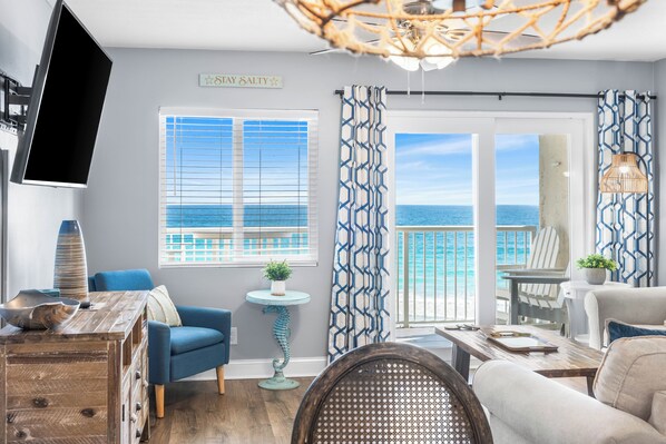 TV, DVD player, video library