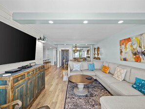 TV, DVD player, video library