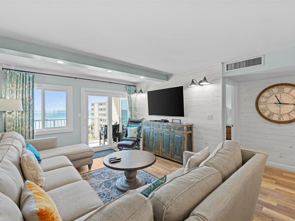 TV, DVD player, video library