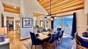 Kitchen has table for 8, with a second table that can seat 4 extra guest. The views from this dining room are spectacular!