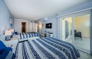 2 makuuhuonetta, silitysrauta/-lauta, vauvan matkasänky, ilmainen Wi-Fi