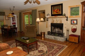 TV, fireplace, DVD player